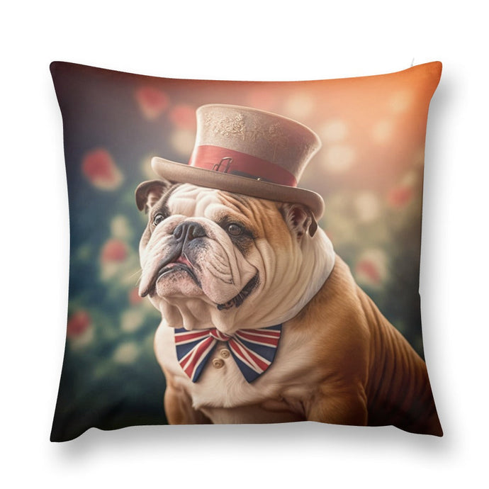 Sir Wrinkles of Bulldogshire Plush Pillow Case-Cushion Cover-Dog Dad Gifts, Dog Mom Gifts, English Bulldog, Home Decor, Pillows-12 