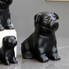 Load image into Gallery viewer, Sitting Black Pug Love Ceramic Statues-Home Decor-Home Decor, Pug, Pug - Black, Statue-12