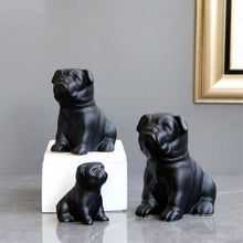 Load image into Gallery viewer, Sitting Black Pug Love Ceramic Statues-Home Decor-Home Decor, Pug, Pug - Black, Statue-13
