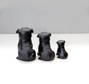 Sitting Black Pug Love Ceramic Statues-Home Decor-Home Decor, Pug, Pug - Black, Statue-16