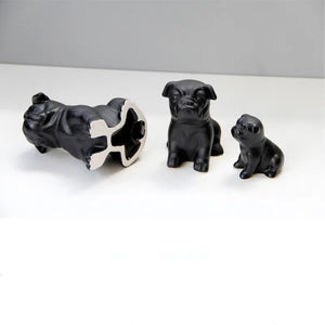 Sitting Black Pug Love Ceramic Statues-Home Decor-Home Decor, Pug, Pug - Black, Statue-17