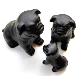 Sitting Black Pug Love Ceramic Statues-Home Decor-Home Decor, Pug, Pug - Black, Statue-18