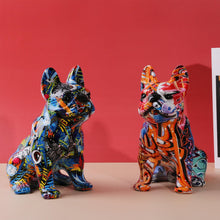 Load image into Gallery viewer, Image of two artistic french bulldog statues in two unique color blends
