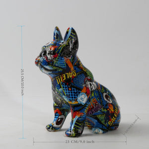 Image of an artistic frenchie statue large