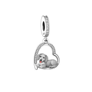 Sitting in My Heart Dachshund Silver Charm Pendant-Dog Themed Jewellery-Dachshund, Jewellery, Pendant-4