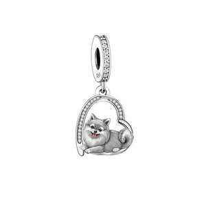 Sitting in My Heart Pomeranian Silver Charm Pendant-Dog Themed Jewellery-Jewellery, Pendant, Pomeranian-FC3187-3
