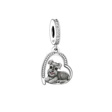 Load image into Gallery viewer, Sitting in My Heart Schnauzer Silver Charm Pendant-Dog Themed Jewellery-Jewellery, Pendant, Schnauzer-FC3199-3