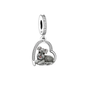 Sitting in My Heart Schnauzer Silver Charm Pendant-Dog Themed Jewellery-Jewellery, Pendant, Schnauzer-FC3199-3