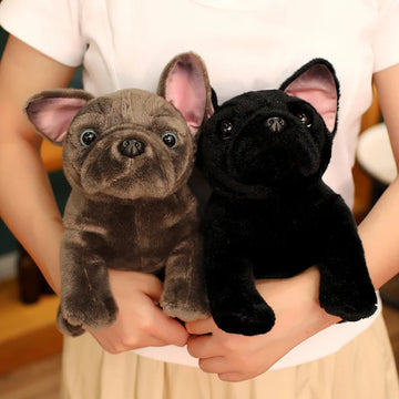 Sitting Liver And Black French Bulldog Stuffed Animal Plush Toys 360x