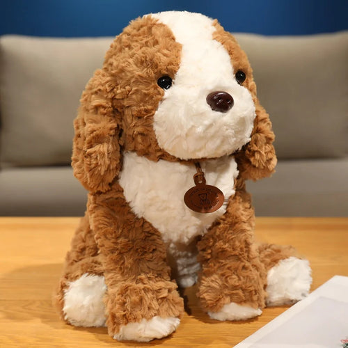 Sitting Red and White Cocker Spaniel Stuffed Animal Plush Toys-Brown-45cm-1