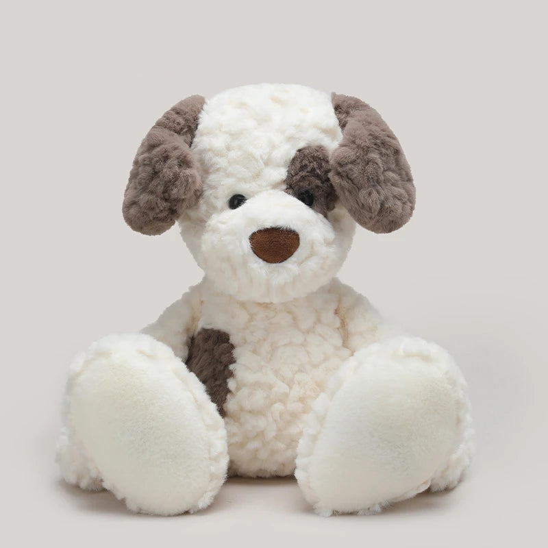 Sitting White With Black Boxer Dog Stuffed Animal Plush Toy F 30cm