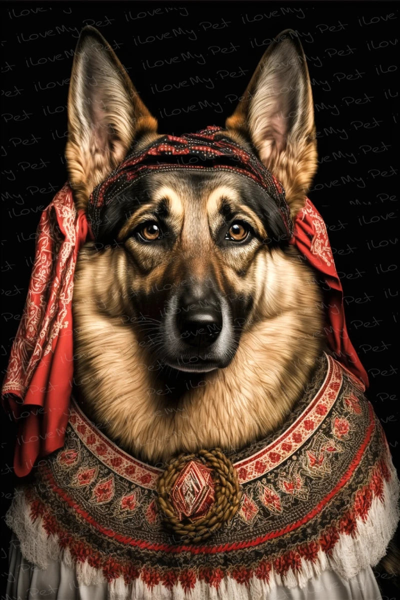 Slavic Sweetheart German Shepherd Wall Art Poster-Art-Dog Art, German Shepherd, Home Decor, Poster-1