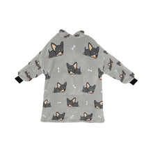Load image into Gallery viewer, Sleeping Black and Tan Chihuahua Blanket Hoodie for Women-Apparel-Apparel, Blankets-DarkGray-ONE SIZE-13