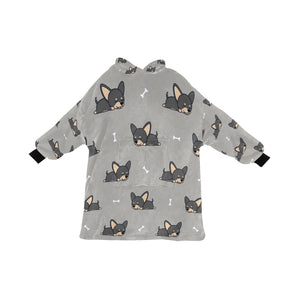 Sleeping Black and Tan Chihuahua Blanket Hoodie for Women-Apparel-Apparel, Blankets-DarkGray-ONE SIZE-13