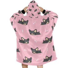 Load image into Gallery viewer, Sleeping Black and Tan Chihuahua Blanket Hoodie for Women-Apparel-Apparel, Blankets-4