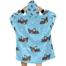 Load image into Gallery viewer, Sleeping Black and Tan Chihuahua Blanket Hoodie for Women-Apparel-Apparel, Blankets-7