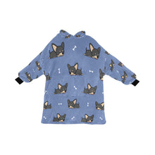 Load image into Gallery viewer, Sleeping Black and Tan Chihuahua Blanket Hoodie for Women-Apparel-Apparel, Blankets-CornflowerBlue1-ONE SIZE-9