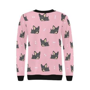 Sleeping Black and Tan Chihuahua Love Women's Sweatshirt-Apparel-Apparel, Chihuahua, Sweatshirt-11
