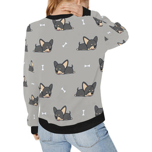 Sleeping Black and Tan Chihuahua Love Women's Sweatshirt-Apparel-Apparel, Chihuahua, Sweatshirt-12