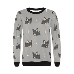 Sleeping Black and Tan Chihuahua Love Women's Sweatshirt-Apparel-Apparel, Chihuahua, Sweatshirt-9
