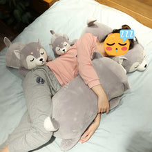 Load image into Gallery viewer, Sleeping Husky Stuffed Animal Huggable Plush Pillows (Small to Extra Large Size)-Soft Toy-Dogs, Home Decor, Pillows, Siberian Husky, Stuffed Animal-4