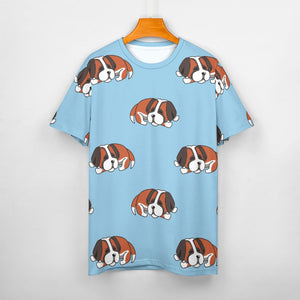 Sleeping Saint Bernard Love All Over Print Women's Cotton T-Shirt - 4 Colors-Apparel-Apparel, Saint Bernard, Shirt, T Shirt-11