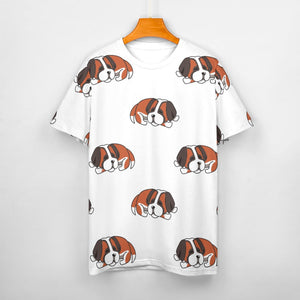 Sleeping Saint Bernard Love All Over Print Women's Cotton T-Shirt - 4 Colors-Apparel-Apparel, Saint Bernard, Shirt, T Shirt-13