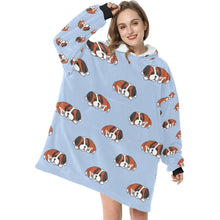 Load image into Gallery viewer, Sleeping Saint Bernard Love Blanket Hoodie for Women - 4 Colors-Blanket-Blanket Hoodie, Blankets, Saint Bernard-7