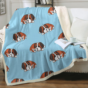 Sleeping Saint Bernard Love Soft Warm Fleece Blanket - 4 Colors-Blanket-Blankets, Home Decor, Saint Bernard-13
