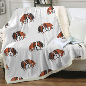 Sleeping Saint Bernard Love Soft Warm Fleece Blanket - 4 Colors-Blanket-Blankets, Home Decor, Saint Bernard-14