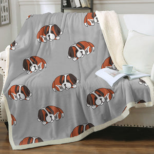 Sleeping Saint Bernard Love Soft Warm Fleece Blanket - 4 Colors-Blanket-Blankets, Home Decor, Saint Bernard-16