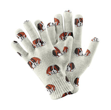 Load image into Gallery viewer, Sleeping Saint Bernard Love Touch Screen Gloves-Accessories-Accessories, Dog Dad Gifts, Dog Mom Gifts, Gloves-13