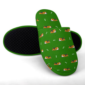 Sleepy Beagle Love Women's Cotton Mop Slippers-Footwear-Accessories, Slippers-10