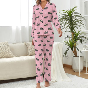 Sleepy Black Tan Chihuahuas Pajamas Set for Women - 4 Colors-Pajamas-Apparel, Chihuahua, Pajamas-Light Pink-S-2
