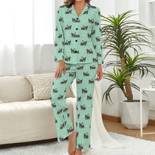 Load image into Gallery viewer, Sleepy Black Tan Chihuahuas Pajamas Set for Women - 4 Colors-Pajamas-Apparel, Chihuahua, Pajamas-6