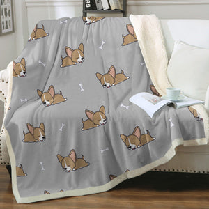 Sleepy Chihuahua Love Soft Warm Fleece Blanket - 4 Colors-Blanket-Blankets, Chihuahua, Home Decor-Warm Gray-Small-4