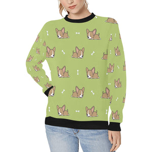 Sleepy Chihuahua Love Women's Sweatshirt-Apparel-Apparel, Chihuahua, Sweatshirt-DarkKhaki-XS-9