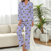 Load image into Gallery viewer, Sleepy Fawn Frenchies Love Pajamas Set for Women-Pajamas-Apparel, French Bulldog, Pajamas-Lavendar-S-3