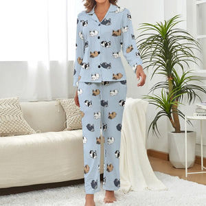 Sleepy French Bulldog Love Pajamas Set for Women - 4 Colors-Pajamas-Apparel, French Bulldog, Pajamas-Light Blue-S-3