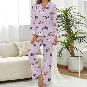 Sleepy French Bulldog Love Pajamas Set for Women - 4 Colors-Pajamas-Apparel, French Bulldog, Pajamas-Thistle Purple-S-4