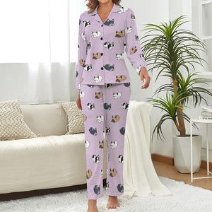 Sleepy French Bulldog Love Pajamas Set for Women - 4 Colors-Pajamas-Apparel, French Bulldog, Pajamas-5