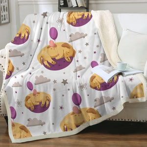 Sleepy Golden Retriever Love Soft Warm Fleece Blanket-Blanket-Blankets, Golden Retriever, Home Decor-11