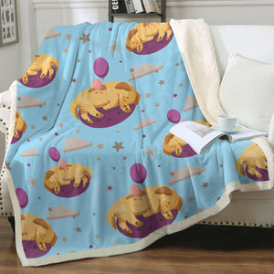 Sleepy Golden Retriever Love Soft Warm Fleece Blanket-Blanket-Blankets, Golden Retriever, Home Decor-12