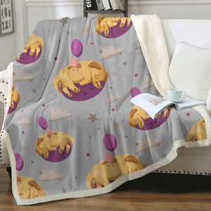 Sleepy Golden Retriever Love Soft Warm Fleece Blanket-Blanket-Blankets, Golden Retriever, Home Decor-14