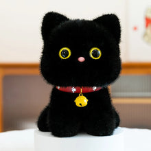 Load image into Gallery viewer, Small Black Cat Plush Toy with Golden Bell - Cute Little Kitten Collection-7-23cm-1