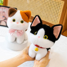 Load image into Gallery viewer, Small Calico Cat Plush Toy with Pink Bow - Cute Little Kitten Collection-14