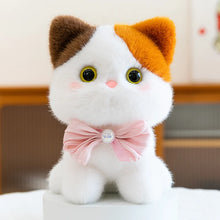 Load image into Gallery viewer, Small Calico Cat Plush Toy with Pink Bow - Cute Little Kitten Collection-6-23cm-1