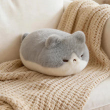 Load image into Gallery viewer, Small Gray and White Cat Plush Toy - Little Sleeping Loaf-6