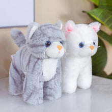 Load image into Gallery viewer, Small Silver Tabby and White Cat Stuffed Toy - Sweet Standing Kitty-5