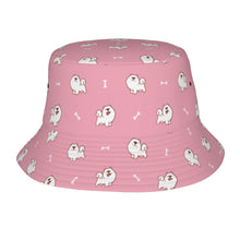 Load image into Gallery viewer, Smiling American Eskimo Dog Love Bucket Hat-Hats &amp; Caps-Accessories,American Eskimo Dog,Dog Mom Gifts,Hats-Light Pink-One Size-5